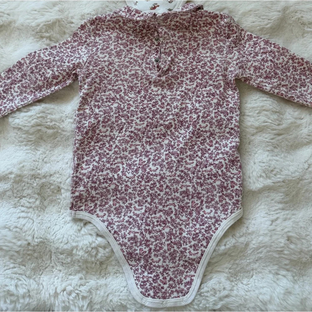 Ralph Lauren Cotton Bear 🐻 Floral 🌸 Print Girls Bodysuit Set- 24 M